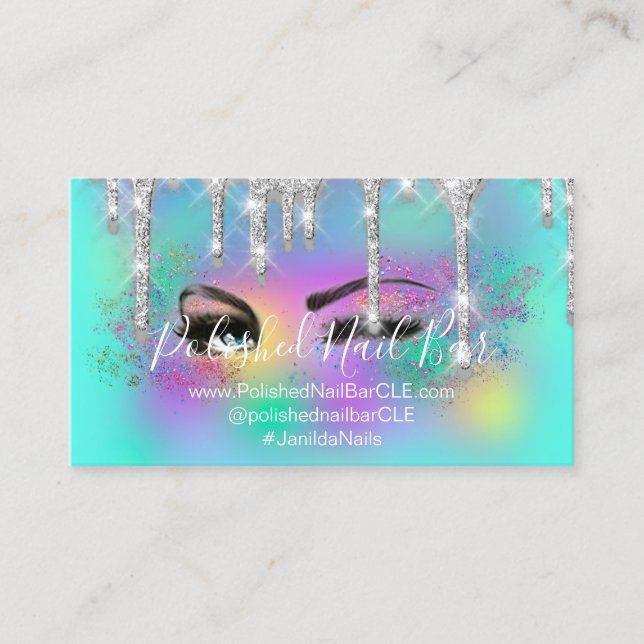 Carte De Visite Artiste maquillage Eyelash Lashes Holographique Ey (Devant)