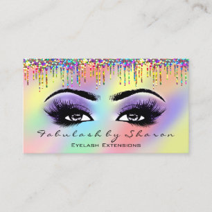 Carte De Visite Artiste maquillage Eyelash Unicorne violet Hologra