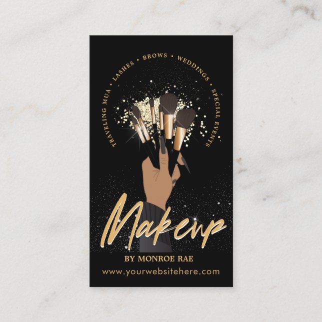 Carte De Visite Artiste maquillage Glam MUA Beauté Salon Logo Affa (Devant)