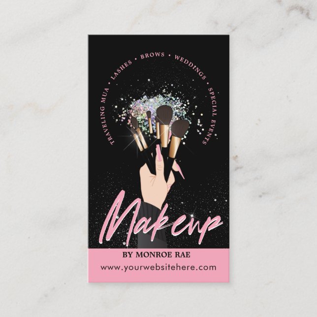Carte De Visite Artiste maquillage Glam MUA Salon de beauté Beauty (Devant)