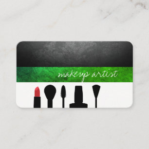 Carte De Visite Artiste maquillage / Kit maquillage / Vert