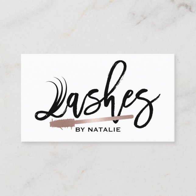 Carte De Visite Artiste maquillage Lashes Typographie Eyelash mode (Devant)