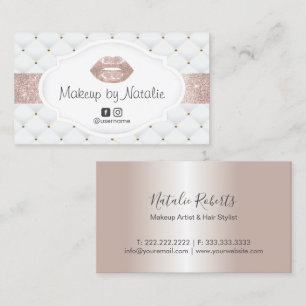Carte De Visite Artiste maquillage Luxueux Rose Gold Lips Beauté S