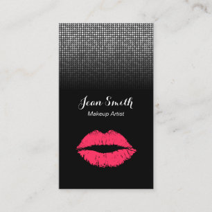Carte De Visite Artiste maquillage Moderne Lèvres rouges Séquences