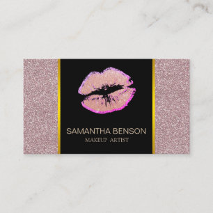 Carte De Visite Artiste maquillage moderne Rose Gold Parties scint