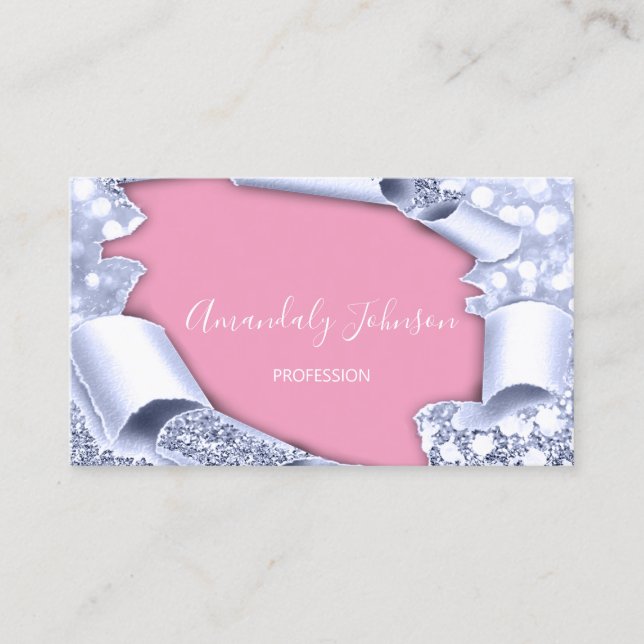 Carte De Visite Artiste maquillage Parties scintillant 3D Rose ble (Devant)