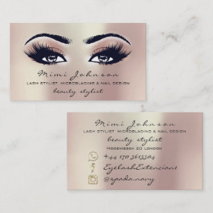 Carte De Visite Artiste maquillage sourcils froncés rose Esthétiqu