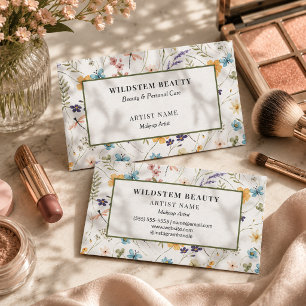 Carte De Visite Artiste Maquillage Wildflower Beauté Florale