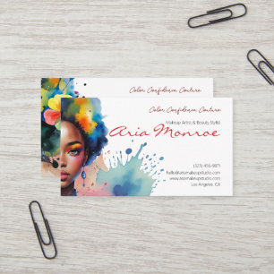 Carte De Visite Artiste Maquilleuse Afro Vibrante