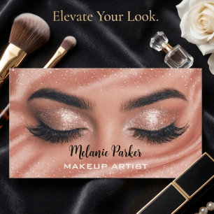 Carte De Visite Artiste Maquilleuse Soie Rose Gold Glam
