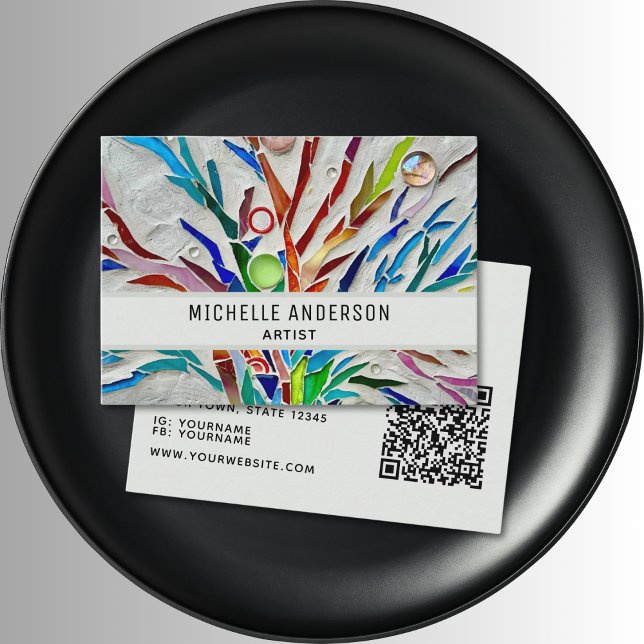 Carte De Visite Artiste moderne coloré QR Code (Créateur téléchargé)