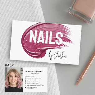 Carte De Visite Artiste Nail Mauve Polonaise Photo Typographie mod