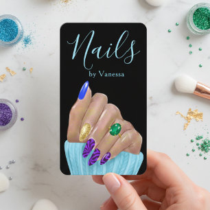 Carte De Visite Artiste Ongles Propre Code QR Technicien Ongles Mo