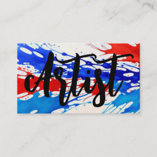 Carte De Visite Artiste patriotique rouge blanc et bleu