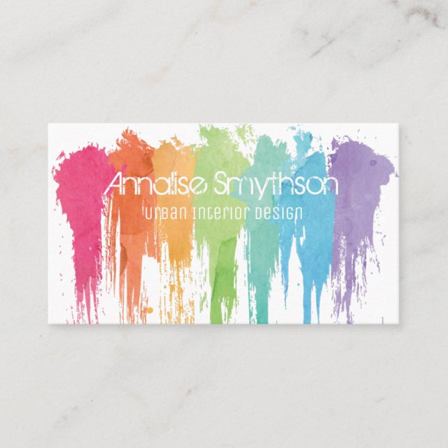 Carte De Visite Artiste peint Splash Art Moderne (Devant)