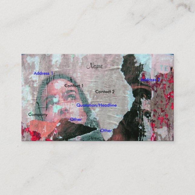 Carte de visite Artiste - Personnalisable (Devant)