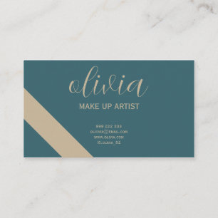 Carte De Visite Artiste professionnel élégant maquillage vert