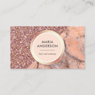 Carte De Visite Artiste Rose  de maquillage en marbre rose Parties