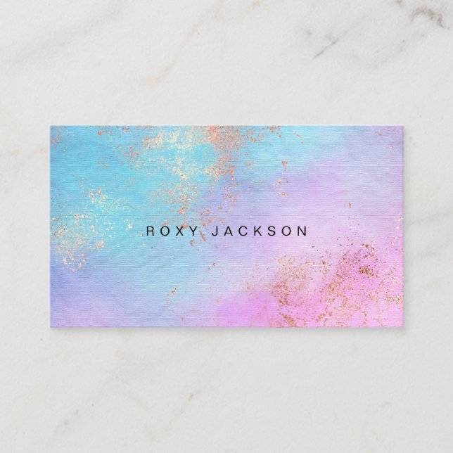 Carte De Visite Artiste rose moderne de maquillage d'aquarelle en  (Devant)