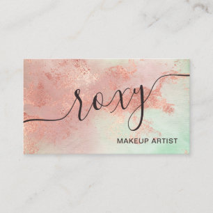 Carte De Visite Artiste rose moderne de maquillage d'aquarelle en 