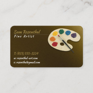 Carte De Visite Artiste Traditionnel   Palette de couleurs et bros