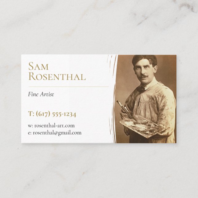 Carte De Visite Artiste Traditionnel | Photo de l'artiste (Devant)