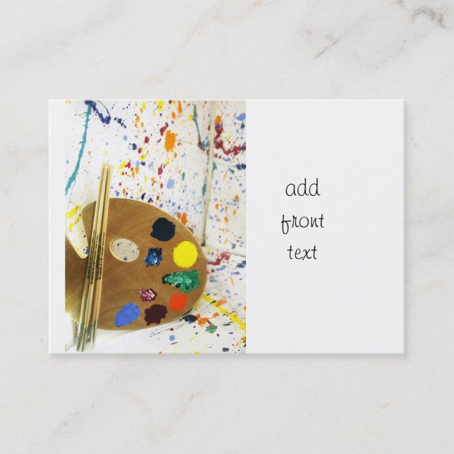 Carte De Visite Artistes Peinture Splatter et Palette de Peinture (Devant)