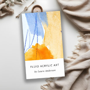 Carte De Visite Artistic Abstrait bleu aquarelle