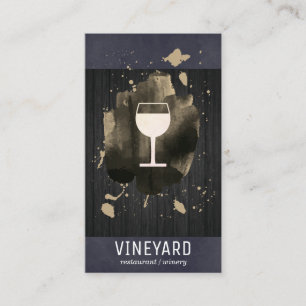Carte De Visite Artistic Brossé Bois sac et Verre à vin