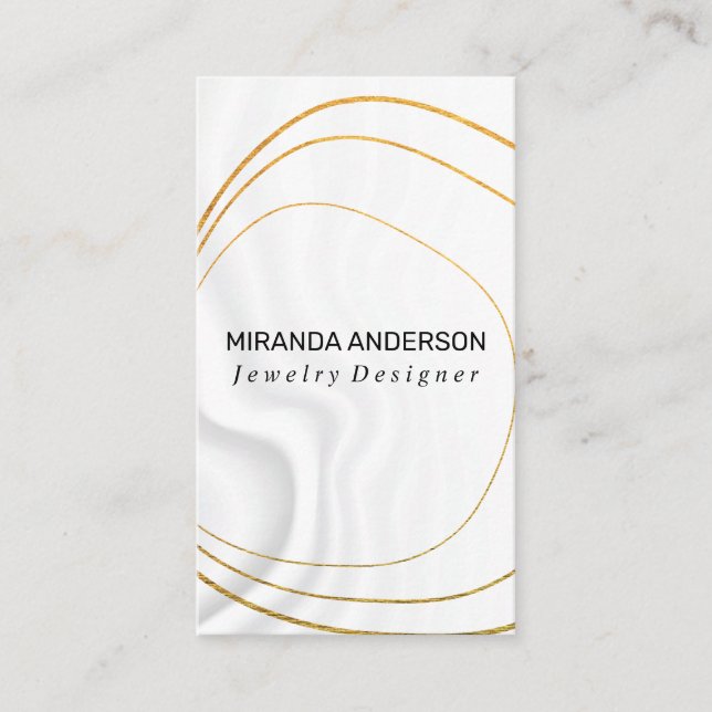 Carte De Visite Artistic Gold Foil Lux | Arrière - plan en tissu d (Devant)
