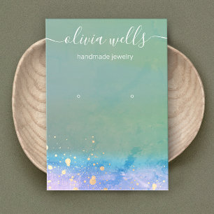 Carte De Visite Artistic Watercolor Script Écran d'oreille Busin