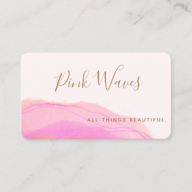 Carte De Visite Artistique Abstrait Magenta Rose Aquarelle (Devant)