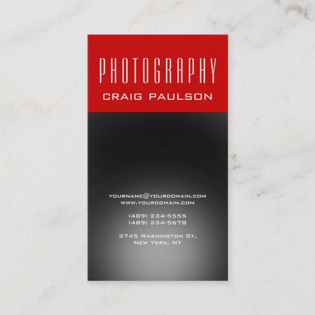 Carte de visite artistique de photographie rouge g (Devant)