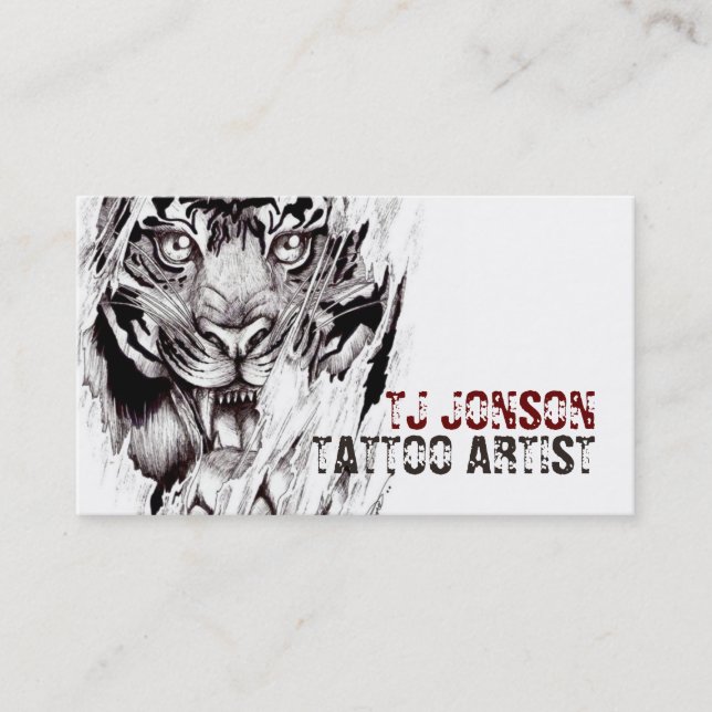 Carte de visite artistique du corps de tatouage (Devant)