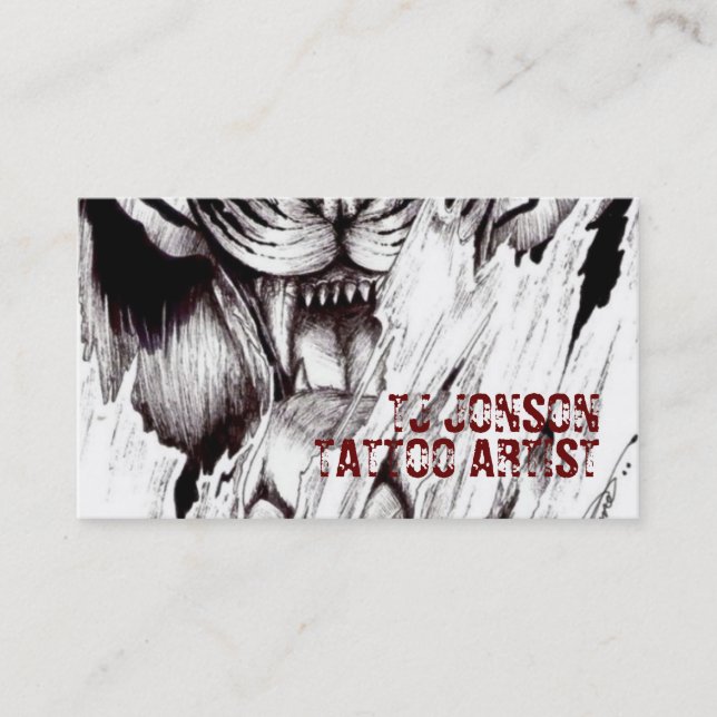 Carte de visite artistique du corps de tatouage (Devant)