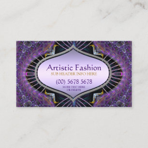 Carte de visite artistique mode art fractal violet