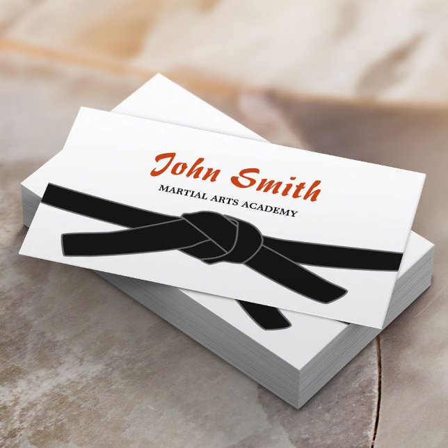 Carte De Visite Arts martiaux Black Belt Dojo Professionnel (Créateur téléchargé)