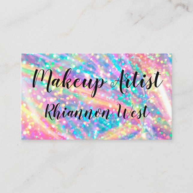 Carte De Visite Artsy, artiste de maquillage glasseux (Devant)