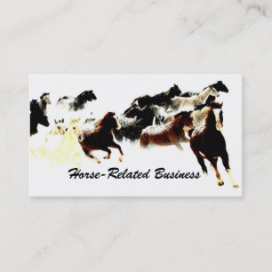 Carte De Visite Artsy Frisky Running Horses/Horse Equine Business