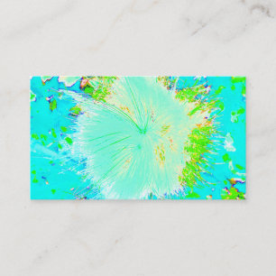 Carte De Visite Asclépiade Psychedelique Aqua et Vert Citron