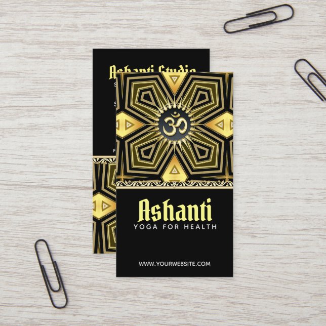Carte de visite Ashanti Yoga Black Gold Déco (Devant/Arrière en situation)