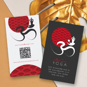 Carte De Visite Asiatique Red Sun Yoga & Moderne Zen Calligraphie 