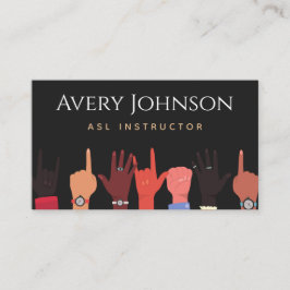 Carte De Visite ASL Instructeur de langue des signes Traducteur en