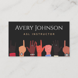 Carte De Visite ASL Instructeur de langue des signes Traducteur en