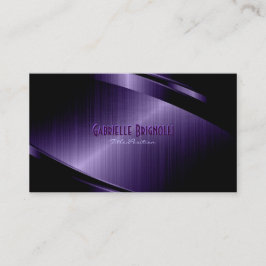 Carte De Visite Aspect d'aluminium brossé violet brillant