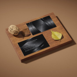 Carte De Visite Aspect en acier inoxydable texturé gris foncé