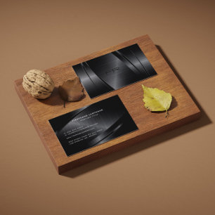 Carte De Visite Aspect en acier inoxydable texturé gris foncé