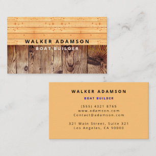 Carte De Visite Aspect Grain de Bois en Bois - Professionnel
