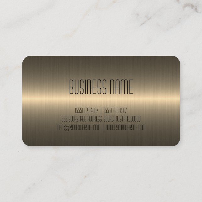 Carte De Visite Aspect métallique en acier inoxydable (Dos)