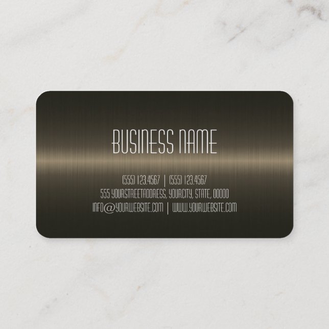 Carte De Visite Aspect métallique en acier inoxydable Brown foncé (Dos)
